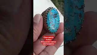 RING PERAK IRANIAN batu pirus persia biru jumbo #viral #trending #pirus #piruspersi #turquoise #fyp
