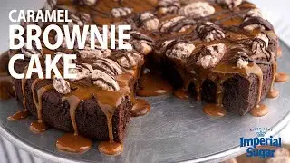How to Make Caramel Pecan Brownie Cake