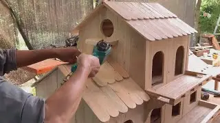 Useful Creative Ideas For Recycling Pallet Wood // DIY Perfect Birdhouse Villa From Pallet Wood