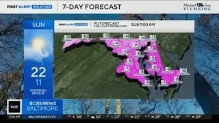 Snow showers, cold weather expected in Maryland this weekend