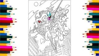 Spider-Man and Venom are the NEW Team Coloring Page! How to Draw Spiderman!