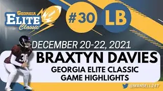 Braxtyn Davies - Georgia Elite Classic 2021 Highlights - Linebacker #30