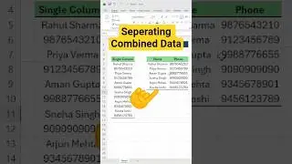 Excel Trick 😱 Split Single Column Data into Two Columns #excel #shortsviral #shorts