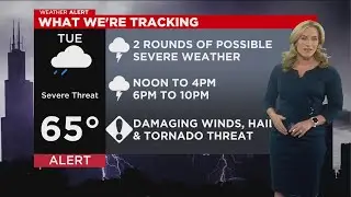 Chicago Weather Alert: Several rounds of severe storms, damaging winds Tuesday
