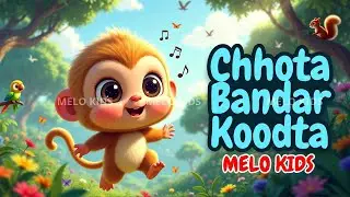 Chota Bandar 🐒🎶  | Fun Hindi Animal Nursery Rhyme for Kids | Melo Kids 🌈