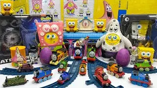 Spongebob Squarepants Winter Collection toy & THOMAS & FRIENDS SUPER STATION Playset | Surprise Eggs
