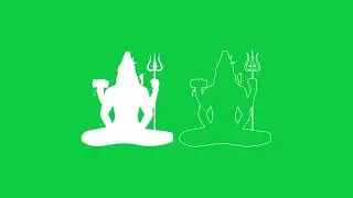 Clean Minimal Shiva Silhouette Artwork Animation | Green Screen