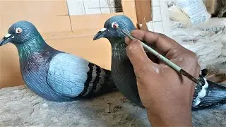 statue painting for beginners | butterfly and pigeon statue | creative art | ayayn haldar #howtomake