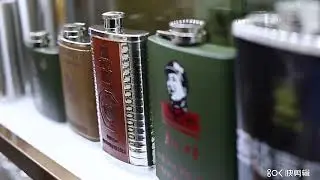 1-18oz Stainless Steel Flat Portable Outdoor Flask for Travel & Camping