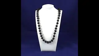Eye Catching Black Silk Thread  and Silver Tone Ball Necklace