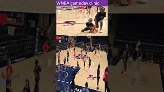 Gia & Hope participating in a WNBA gameday clinic