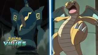 Capturando a Golurk VS Dragonite - Pokemon Viajes (Journeys) Ruinas de Teselia | Espa&ntilde;ol latino