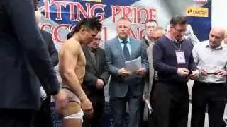 JOHN SIMPSON v CHOI TSEVEENPUREV - OFFICIAL WEIGH-IN / iFILM LONDON  / FIGHTING PRIDE OF SCOTLAND
