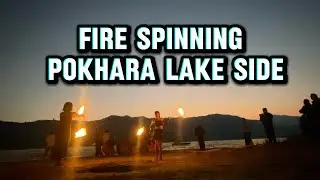 Fire poi practice at sunset time Pokhara Lake side 🤍
