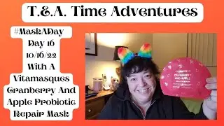 #MaskADay, Day 16, Vitamasque Cranberry/Apple Mask, & #Shoutout to @miloscats On Global Cat Day 🐱💖