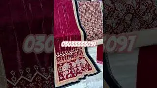 H.embPure 9k printed micro velvet shirt dupatta & trouser 3 piece dress 👗