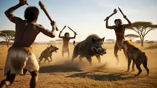 Life 4.7M Years Ago | How did Prehistoric Humans Survived the Giant Boar vs Hyena Pack Battle?