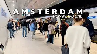 The New Modern Metro Line in Amsterdam | Amsterdam Zuid (south) to Amsterdam Noord (north)🇳🇱🚊