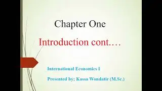 International Economics I Chapter 1 - Lesson 2