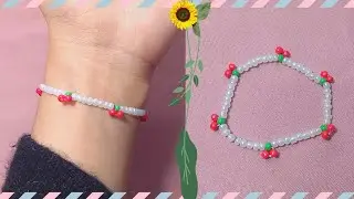 How To Make Cherry Bracelet 🍒 | Membuat Gelang Manik Gemoii 🇮🇩✨