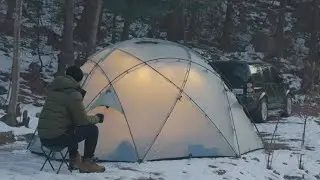 Heavy Snowfall Camping Vlog 18, Relaxing Video, Living in Beautiful Nature @RYUCAMP