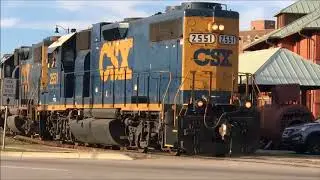 ?CSXT? 2551 EMD GP38-2 RCO Unit & 2727 GP38-2 EFS Leads A Good Size F736-22 Street Running In F.NC