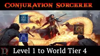 (D4) Hydra Conjuration Sorcerer - Level 1 to World Tier 4 - Season 4 PTR 1.4.0