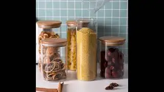 Food Storage Sealed Lid Pot Glass Airtight Jar Container Condiment Bottle Dispensers AS1018