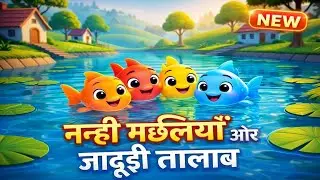 नन्ही मछलियां🐟 और जादुई तालाब | नई हिंदी कहानी | 3D story #childrensstory #magicalstory 