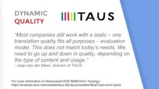 Overview of TAUS Quality Dashboard