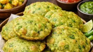 चाय के साथ ये नाश्ता मिल जाए तो मज़ा आ जाए | 1 कप सूजी और मटर से बना Soft नाश्ता | Less Oil Nashta 