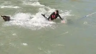 Man loses his grip while wakeboarding and goes with the river's flow  || WooGlobe