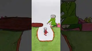 TV mother hide her Baby From Monster #shortsfeed #youtubeshorts #skibiditoilet #drawing