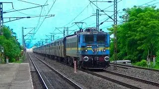 Shantragachi- Puducherry special fare special Train powered by Dark Blue WAG-7