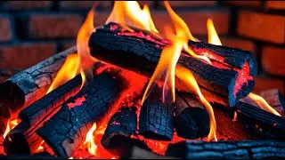 Cozy Fireplace with Glowing Embers and Bright Flames &ndash; A Perfect Warmth & Soothing Fire Sounds in 4K
