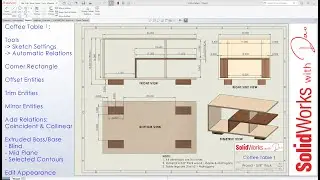 Coffee Table 1 - Easy Design and Tutorial with Solidworks | DIY Furniture