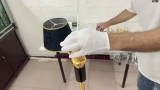 Crystal floor lamp installation