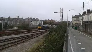 DRS 66s Top & Tail a Nuclear Train with Inspection Coach through Plymouth on 8 9 20