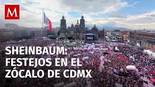 Festejos en el Zócalo de CdMx tras la protesta de Claudia Sheinbaum como presidenta de México