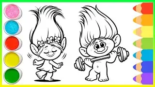 Coloring Trolls Band Together | Trolls Band Together Coloring Video for Kids