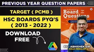 Board Questions PCMB H.S.C Class12th Previous Year Questions Papers Free Batch 2023 Abhishek Sir