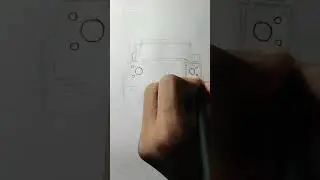 Land rover Defender drawinng on pencil and pen