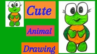 Cute animals|how to draw Tortoise| cute animals drawing tutorial|how to draw cartoon characters