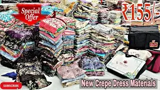 Crepe Dress Materials ₹155/- Lower Price's Best Quality Wholesale Fancy Work Suits Online Shopping