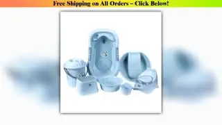 Baby Bathtub 7 Piece Set Upgraded Plastic Bath Set Non-Slip Thickened Tub Toddler Bath Seat Shower