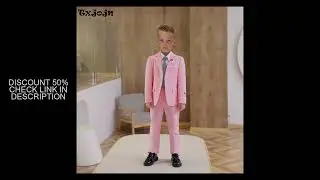 Cute Pink Child Suit Set Wedding Ring Bearer Outfit Fast Delivery Boys Suits 3 Pieces Blazer Pants T