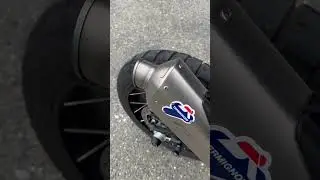 Termignoni exhaust Ducati Desert X at 600 miles with baffle in.