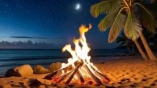 Bonfire by the Shore &ndash; Calming Fire Sounds and Ocean Breeze for Sleep