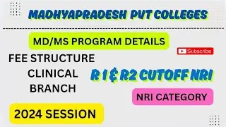MADHYAPRADESH R 1 & R 2 CUTOFF NRI CATEGORY SEAT MD/MS PROGRAM || NEET PG 2024 SESSION , 2025❓️