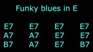 Funky blues in E - Drums backing track